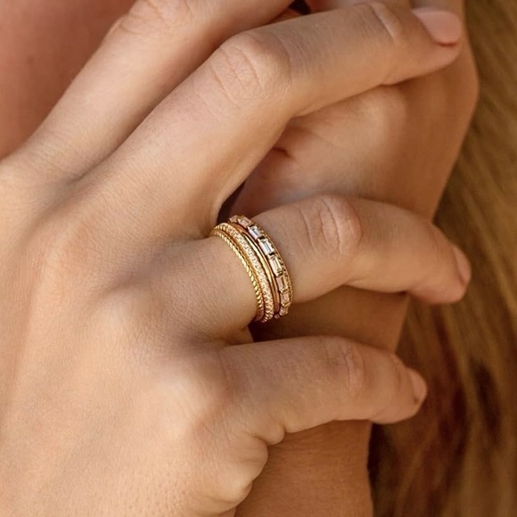 Nadri Dainty Stacking Rings Set - Picture 3 of 7